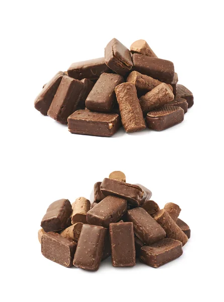 Montón de caramelos de chocolate aislados —  Fotos de Stock