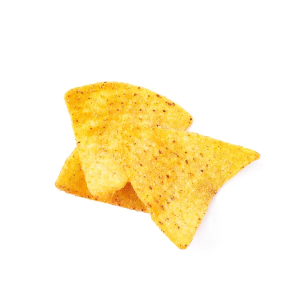 Poucos chips de tortilla isolados — Fotografia de Stock