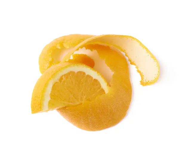 Orange slice and peel isolated — Stock Photo, Image