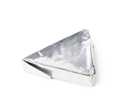 Mavi peynir folyo sarılmış