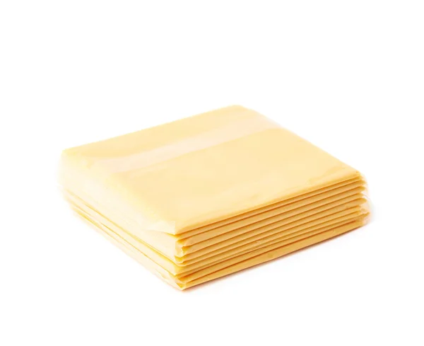 Pile of precessed cheese slices — Stock Photo, Image