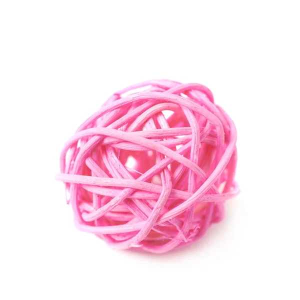 Decorative straw ball isolated — Stock Photo, Image