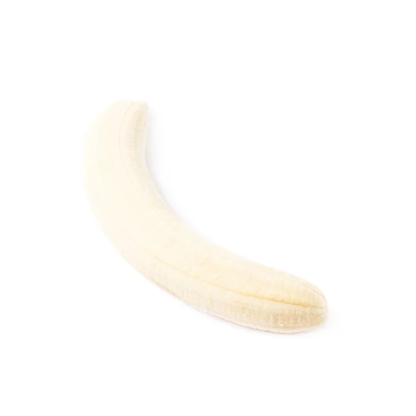 Fruta de banana descascada isolada — Fotografia de Stock