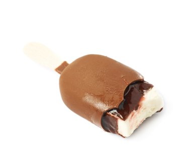 Vanilyalı dondurma çubuğu bir sopa üzerinde