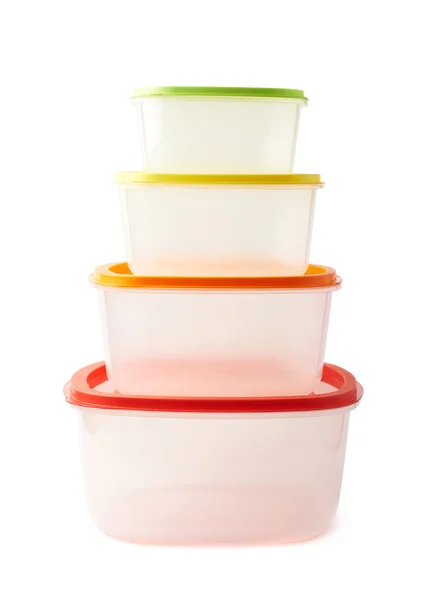 Pirámide de recipientes de alimentos aislados —  Fotos de Stock
