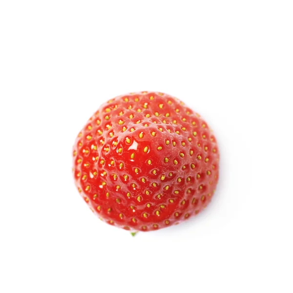 Einzelne reife rote Erdbeere isoliert — Stockfoto