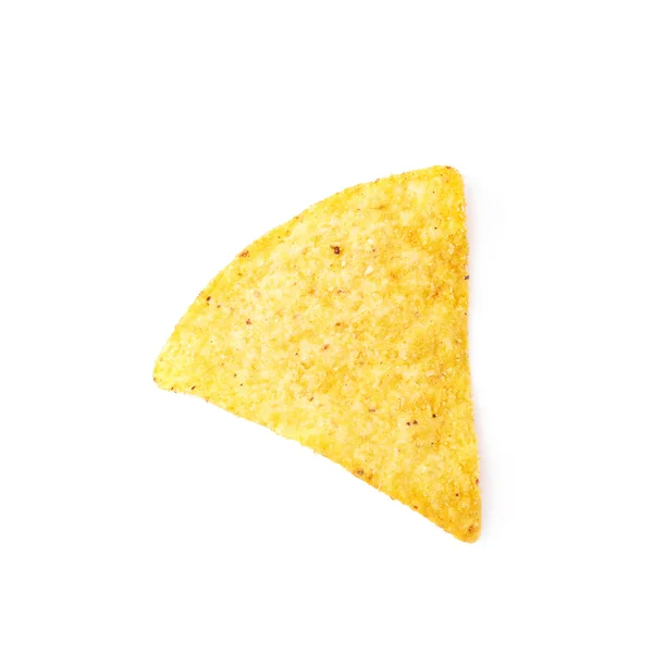 Einzelne Mais-Tortilla-Chip isoliert — Stockfoto