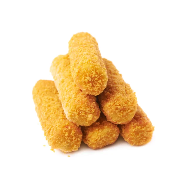Pile of breaded crab sticks isolated — Stock Photo, Image