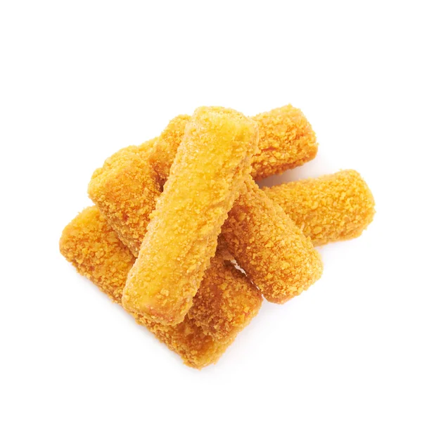 Pile of breaded crab sticks isolated — Stock Photo, Image