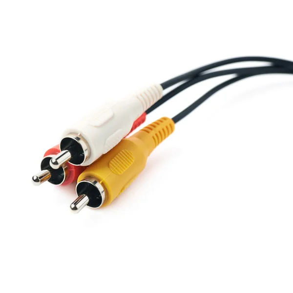 RCA wtyczki kabla na białym tle — Zdjęcie stockowe