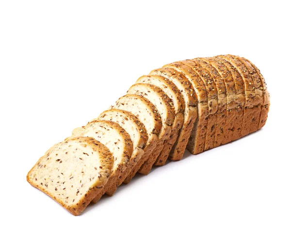 Aufgeschnittenes Weißbrot isoliert — Stockfoto