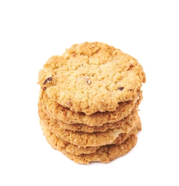 Montón de galletas de avena aisladas — Foto de Stock