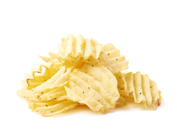 Grote stapel van chips geïsoleerd — Stockfoto
