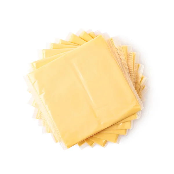 Pile of precessed cheese slices — Stock Photo, Image