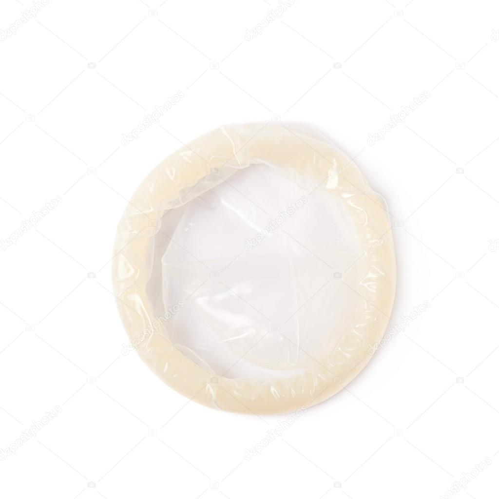 Rolled latex condom isolated — Stock Photo © nbvf89 104254428