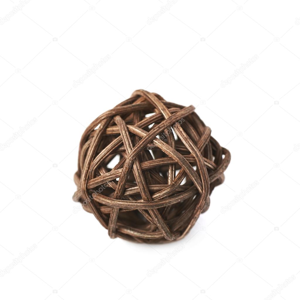 Decorative straw ball isolated