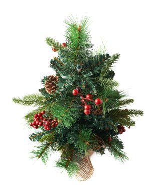Küçük yapay Noel ağaç izole