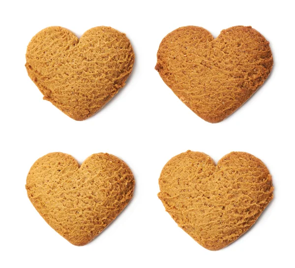 Coração em forma de pão de gengibre isolado — Fotografia de Stock