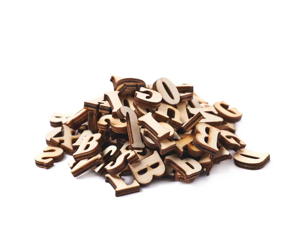 Montón de letras de madera aisladas — Foto de Stock