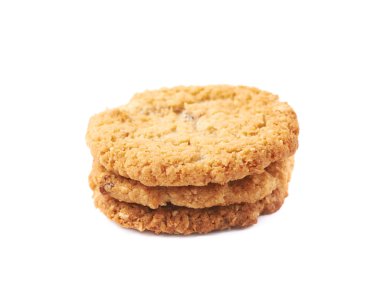 Yulaf ezmeli kurabiye izole yığın yığını