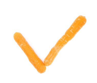 Evet bebek havuç izole yapılmış şekil kene