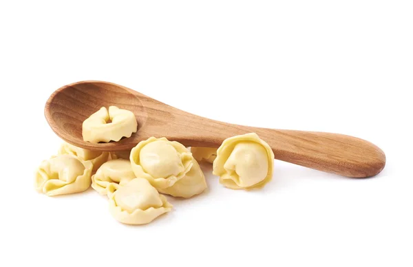 Spoon full of ravioli dumplings — Stock Photo, Image