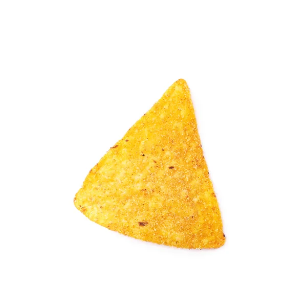 Einzelne Mais-Tortilla-Chip isoliert — Stockfoto