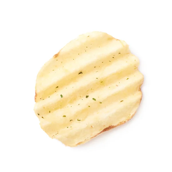 Jediný brambor čip ostré izolované — Stock fotografie