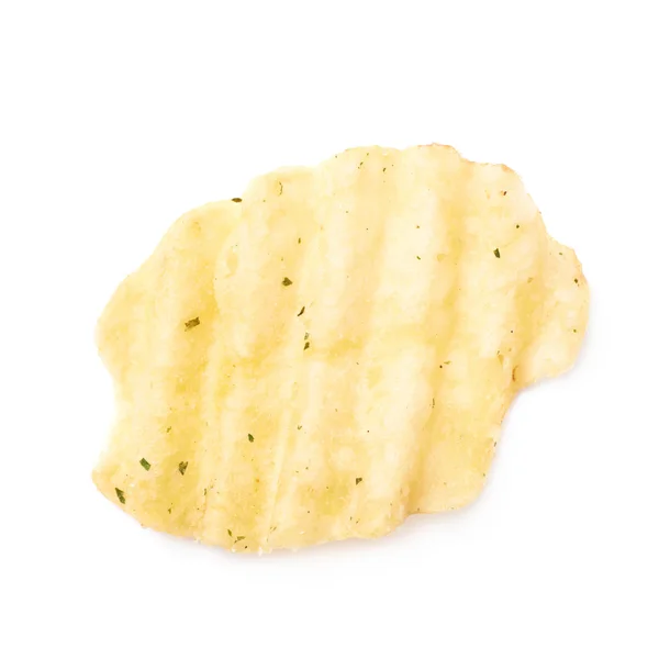 Einzelne Kartoffelchips knusprig isoliert — Stockfoto