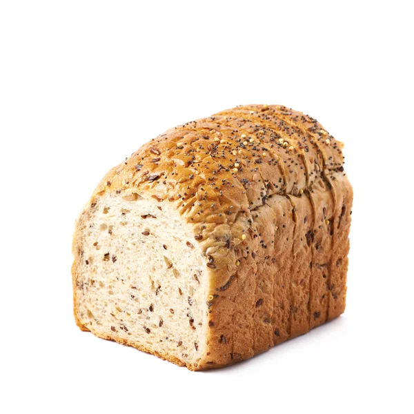 孤立的白切片的面包 — 图库照片