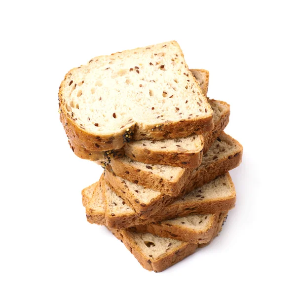 Pilha dos pães brancos fatias isoladas — Fotografia de Stock