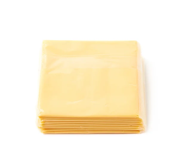 Pilha de fatias de queijo precessed — Fotografia de Stock