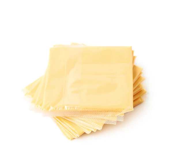 Stapel hoeveelheid kaas plakjes — Stockfoto