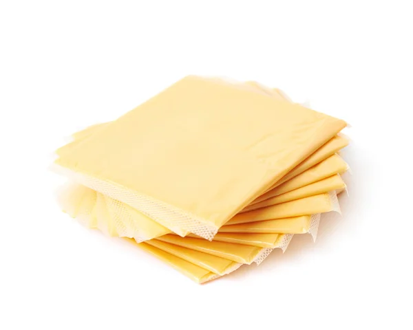 Pile of precessed cheese slices — Stock Photo, Image