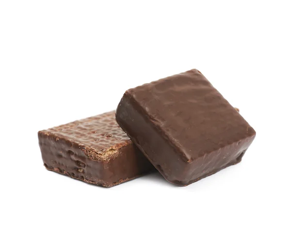 Chocolade wafel candy bar geïsoleerd — Stockfoto