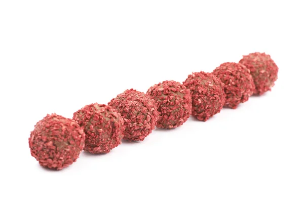 Червоний цукерковий м'яч ручної роботи ізольовано — стокове фото
