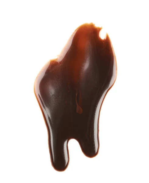 Warme chocolade vlek plas geïsoleerd — Stockfoto