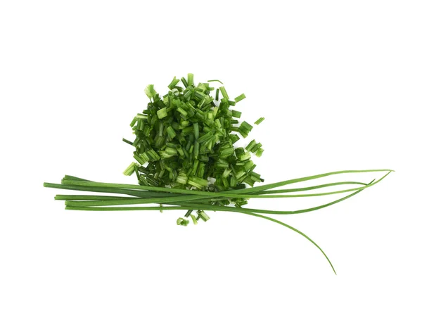 Pile of chopped scallions isolated — Stock Photo, Image