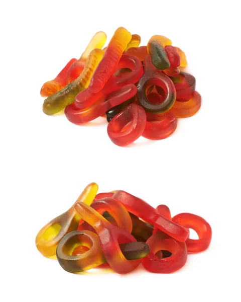 Stapel van gelatine gebaseerd snoepjes geïsoleerd — Stockfoto