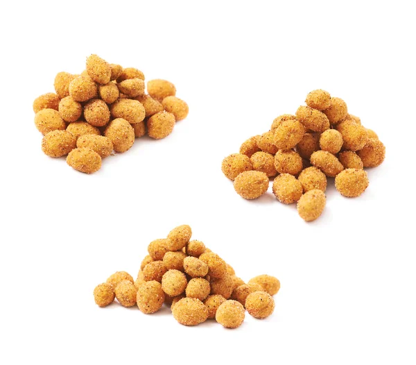 Pile of crunchy coated nuts isolated — Stock Photo, Image