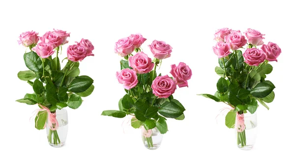 Boeket van roze rozen geïsoleerd — Stockfoto
