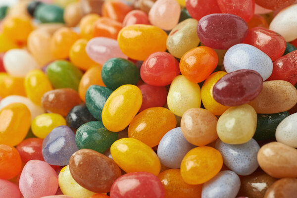 Surface covered with jelly beans