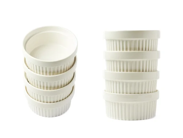 Puding ramekin porceláncsésze elszigetelt — Stock Fotó