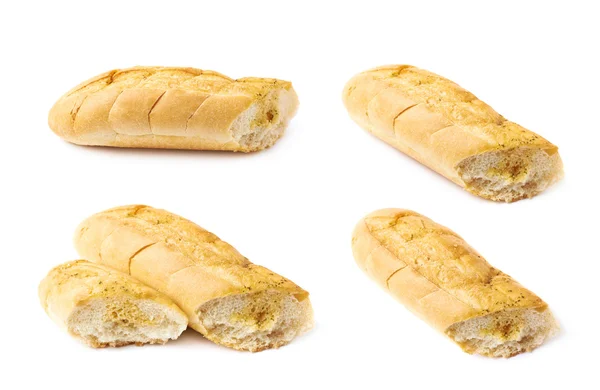 Włoska ciabatta chleb biały na białym tle — Zdjęcie stockowe
