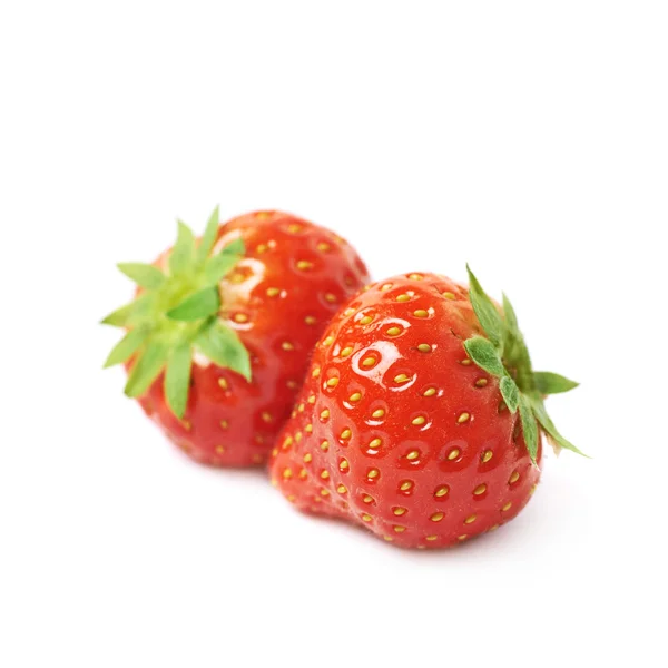 Ζευγάρι κόκκινες φράουλες απομονωθεί — Φωτογραφία Αρχείου