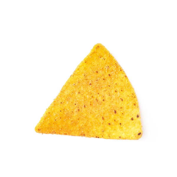 Einzelne Mais-Tortilla-Chip isoliert — Stockfoto