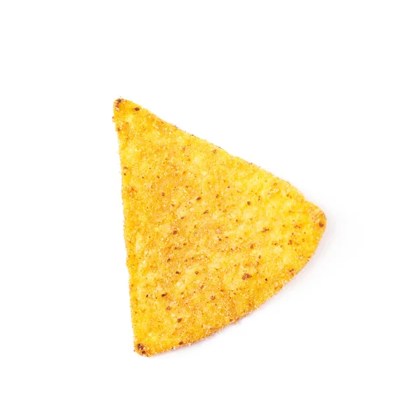 Einzelne Mais-Tortilla-Chip isoliert — Stockfoto