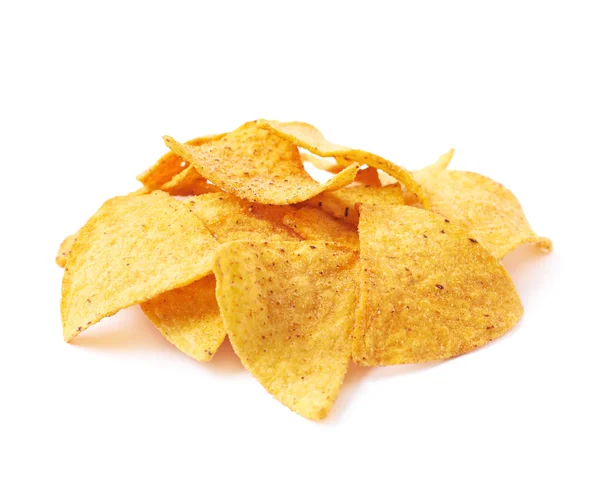 Haufen Tortilla-Chips isoliert — Stockfoto