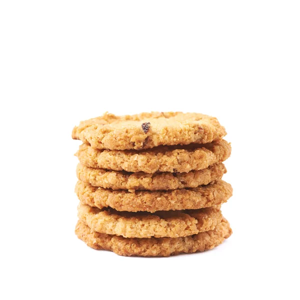 Pile stack of oatmeal cookies isolated — Stock Photo, Image