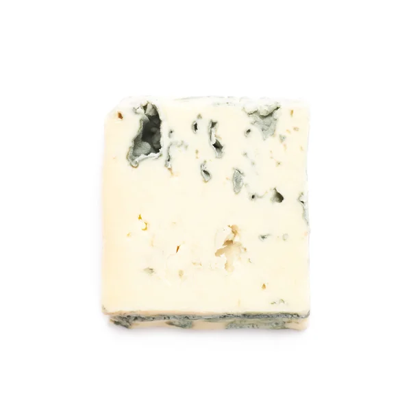Enkel sneetje blauwe kaas geïsoleerd — Stockfoto